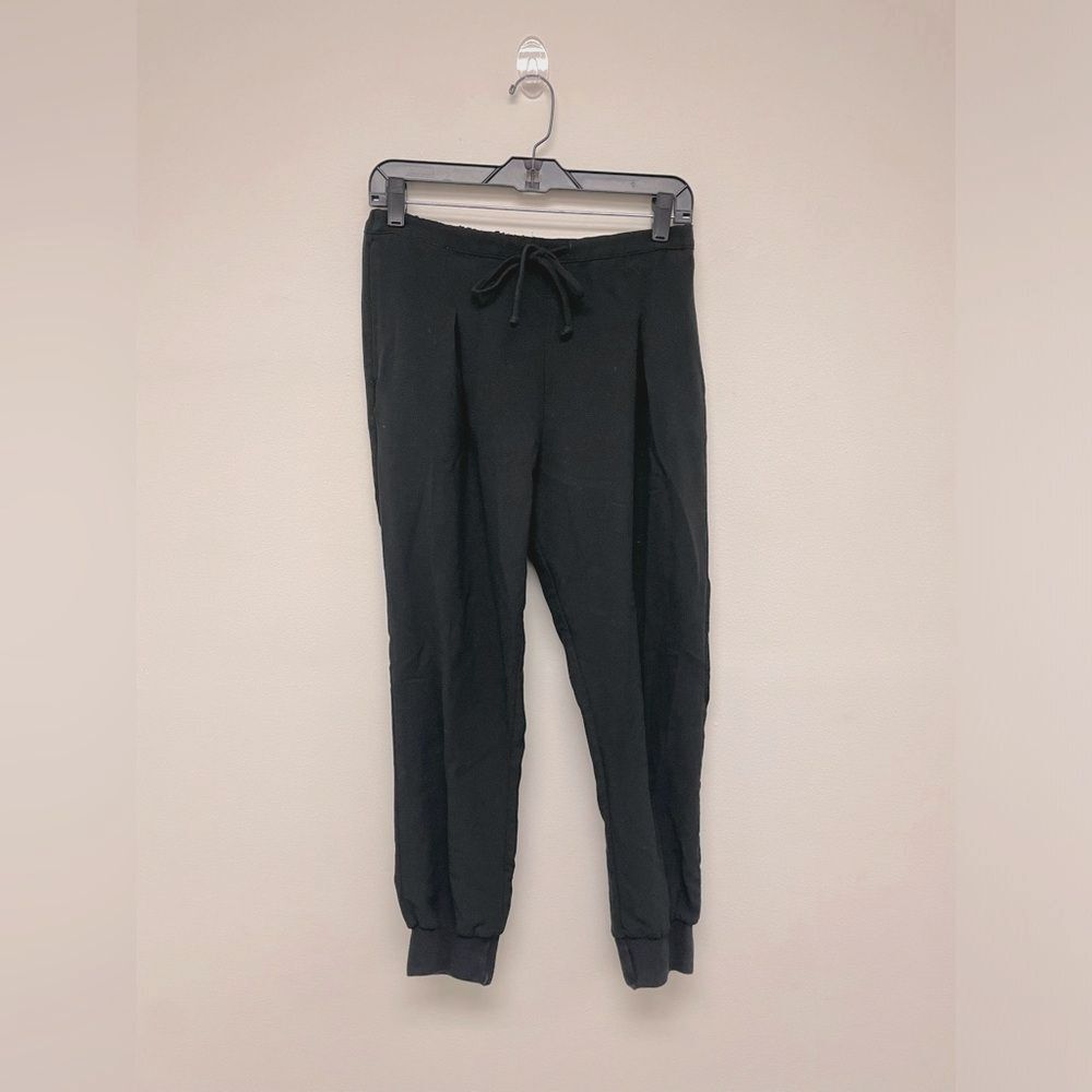 Silence + Noise Pleated Black Drawstring Cuffed Dressy Jogger Pant SZ S